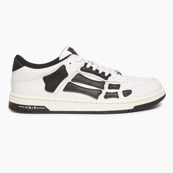 NWT Amiri Skeleton Low Top Sneaker in White & Black womens size 39 - Picture 1 of 14